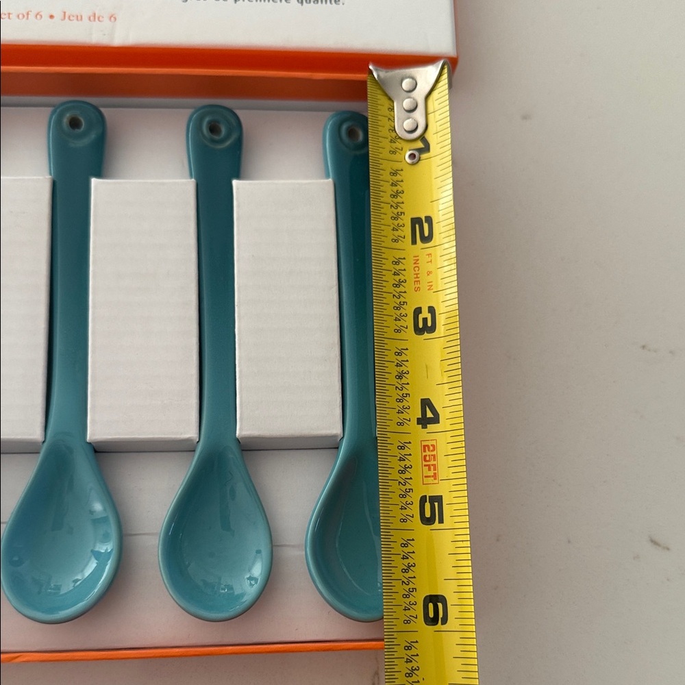 Le Creuset Turquoise Stoneware Café Spoon Set - 6 Pieces - Picture 3 of 3